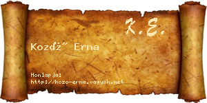 Kozó Erna névjegykártya